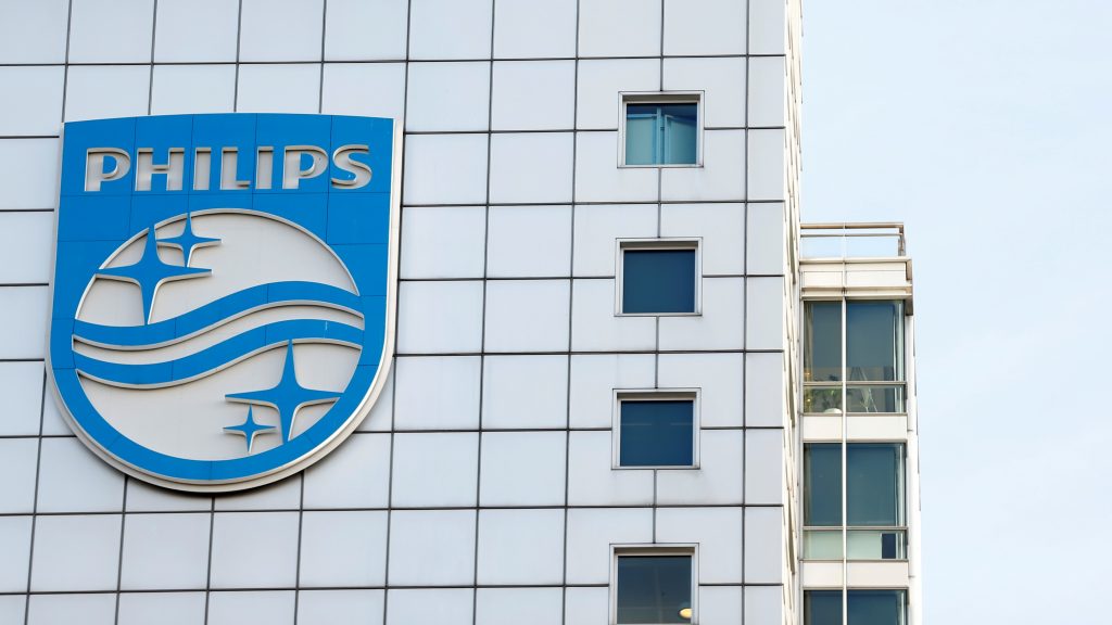 Dutch technology company Philips' logo is seen at the company headquarters in Amsterdam