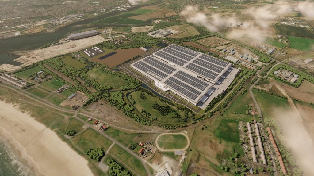 A rendering of Britishvolt's planned electric vehicle plant in Blyth in northern England